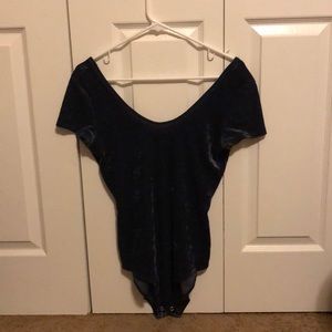 Navy velvet Body suit